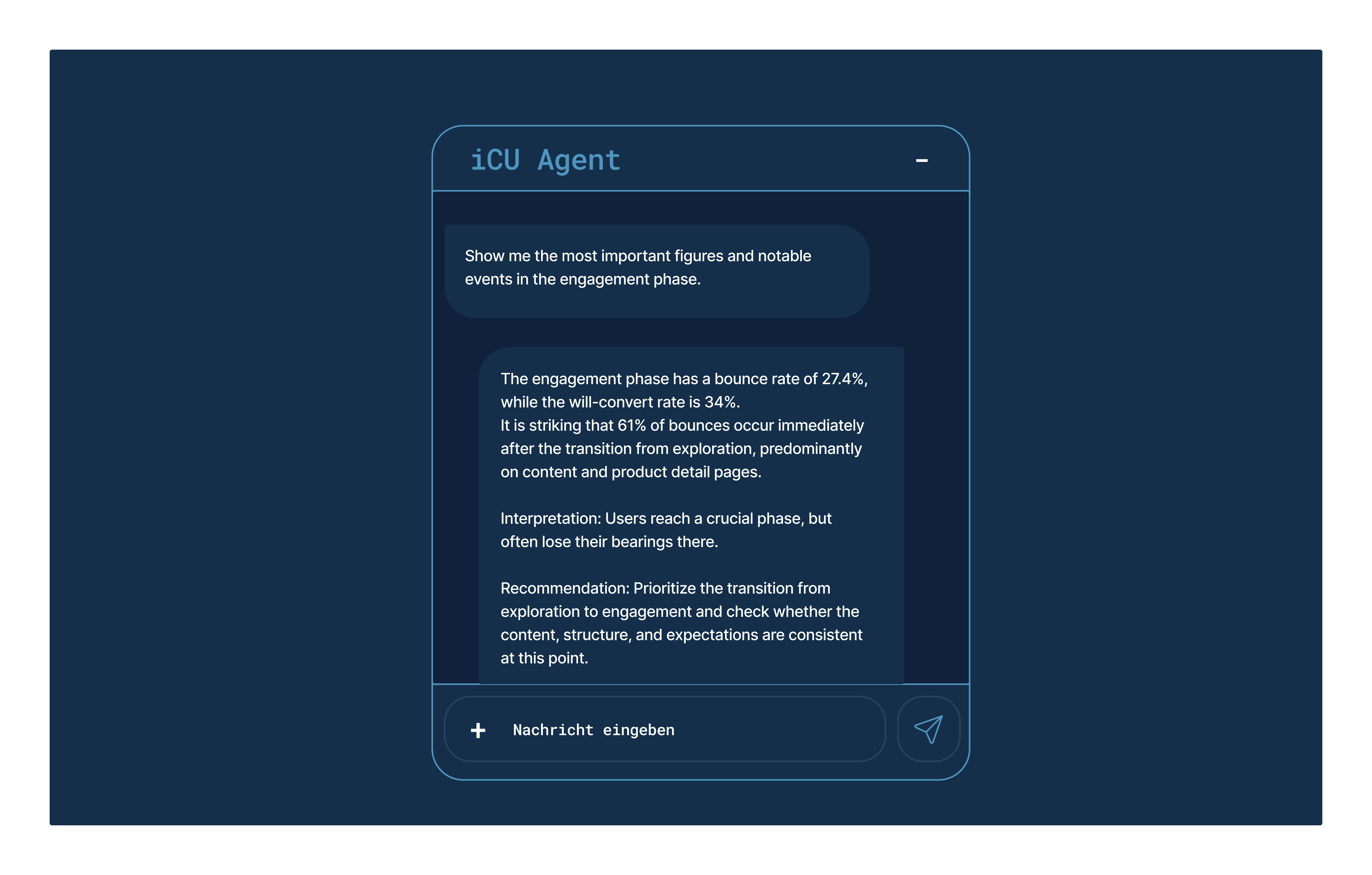 iCU Agent chat interface
